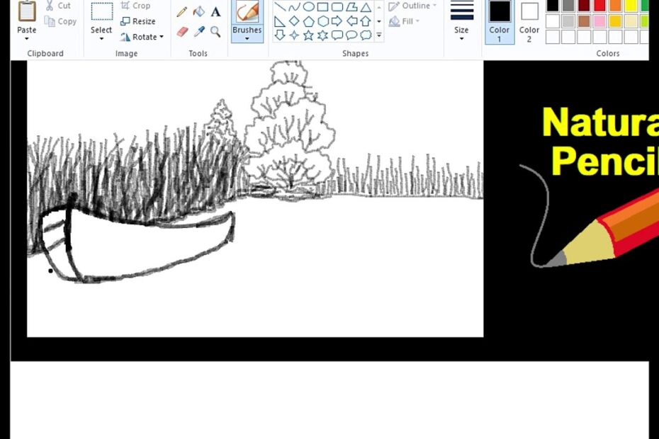 How To Draw With Natural Pencil Tool In Ms Paint - Simple Art - Cometube -  Youtube